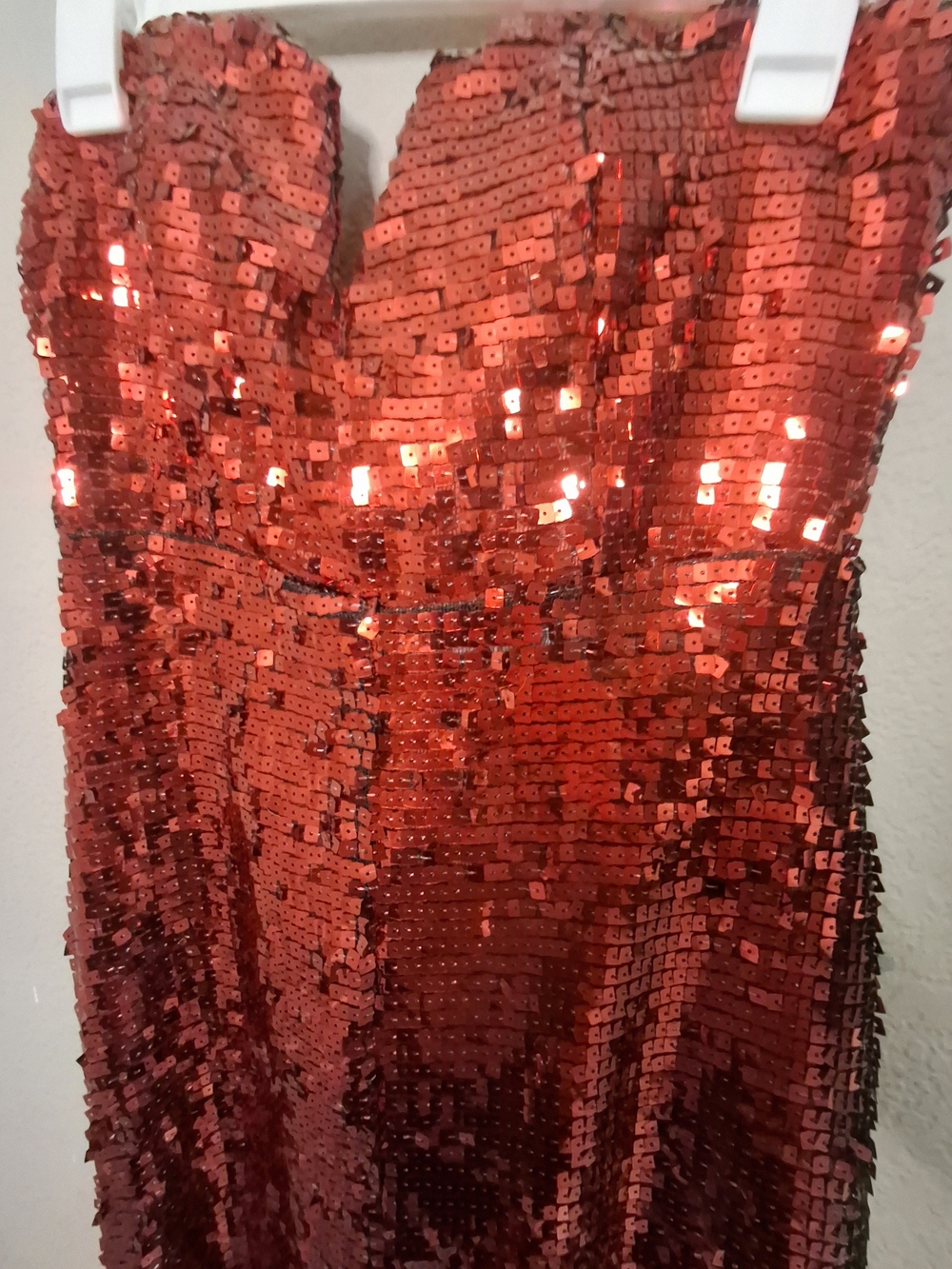 Fashion Nova Nova Luxe Strapless Red Sequin Evening Gown - Picture 5 of 7